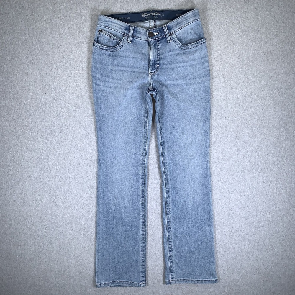 Wrangler Willow Jeans Womens 7x32 Blue Denim Ultimate Riding Bootcut Stretch - Picture 2 of 16